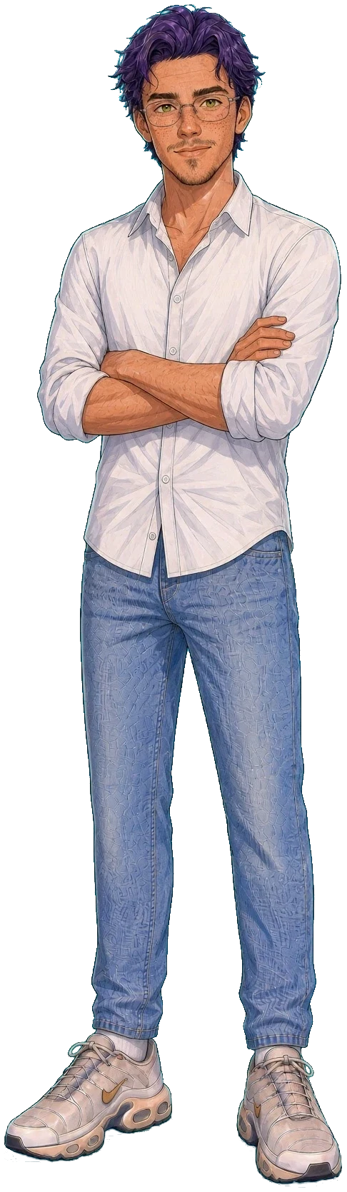 Emile, bras croisés, sûr de lui